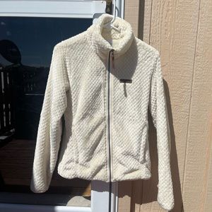 Small cream Columbia fuzzy zip up